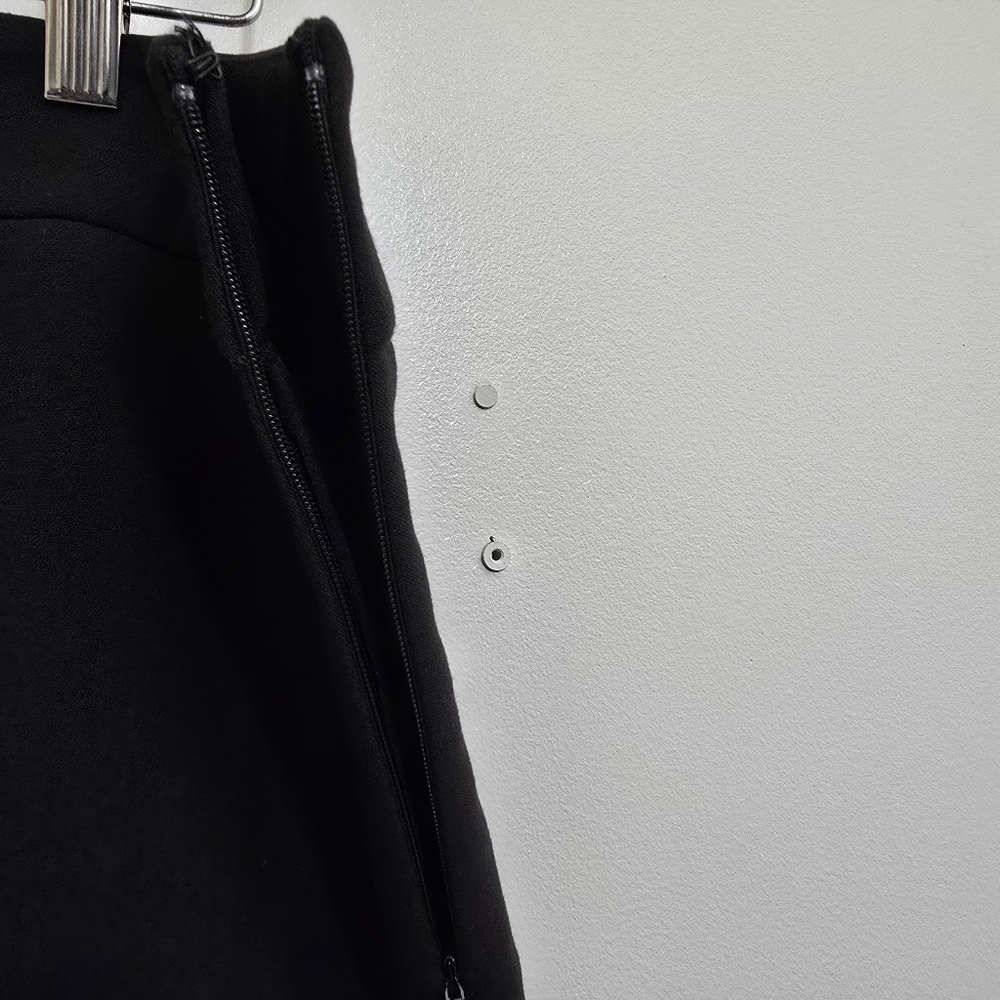 LOFT size 14 PETITE Pencil Straight‎ Skirt Tiered Scalloped Hem Career Black - Picture 5 of 9